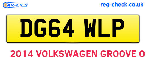 DG64WLP are the vehicle registration plates.