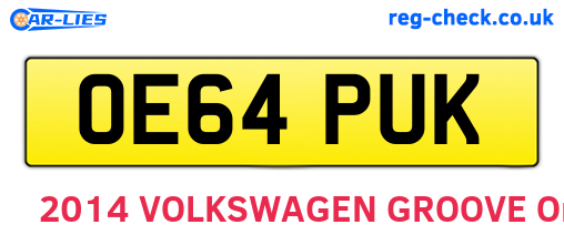 OE64PUK are the vehicle registration plates.