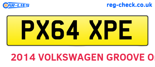 PX64XPE are the vehicle registration plates.