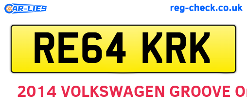 RE64KRK are the vehicle registration plates.