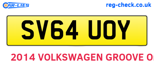 SV64UOY are the vehicle registration plates.