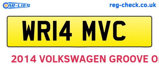 WR14MVC are the vehicle registration plates.
