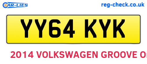 YY64KYK are the vehicle registration plates.