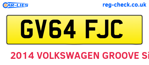 GV64FJC are the vehicle registration plates.