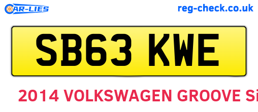 SB63KWE are the vehicle registration plates.