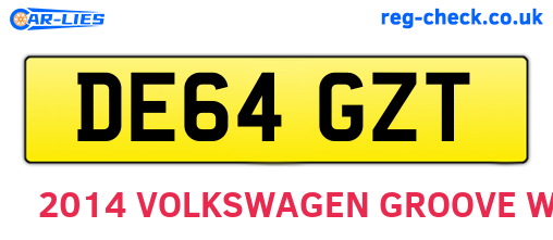DE64GZT are the vehicle registration plates.