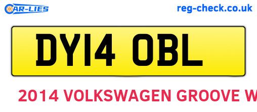 DY14OBL are the vehicle registration plates.