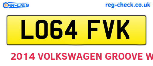 LO64FVK are the vehicle registration plates.