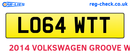 LO64WTT are the vehicle registration plates.