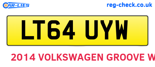 LT64UYW are the vehicle registration plates.