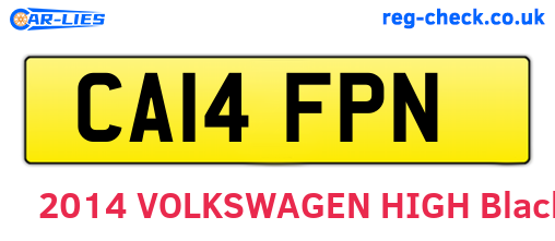 CA14FPN are the vehicle registration plates.