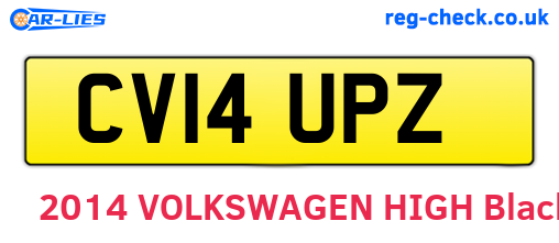 CV14UPZ are the vehicle registration plates.