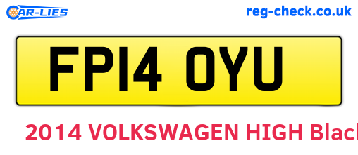 FP14OYU are the vehicle registration plates.