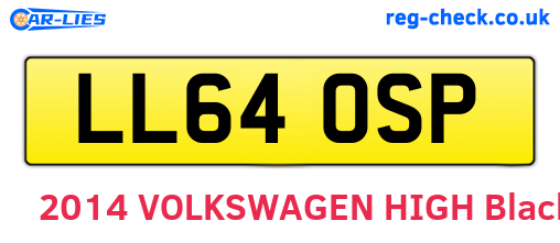 LL64OSP are the vehicle registration plates.