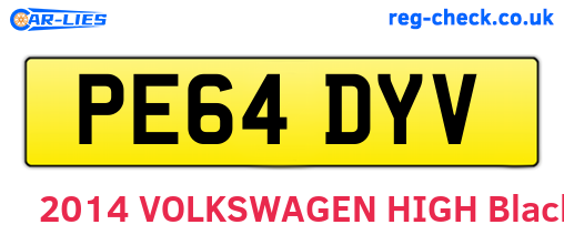 PE64DYV are the vehicle registration plates.