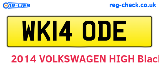 WK14ODE are the vehicle registration plates.