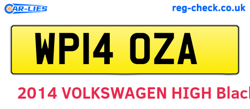 WP14OZA are the vehicle registration plates.