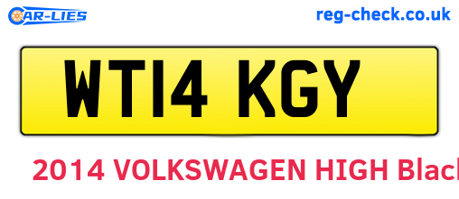 WT14KGY are the vehicle registration plates.
