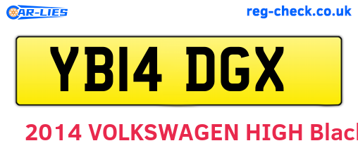 YB14DGX are the vehicle registration plates.
