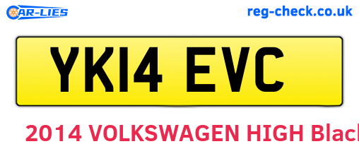 YK14EVC are the vehicle registration plates.