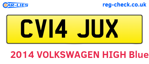 CV14JUX are the vehicle registration plates.