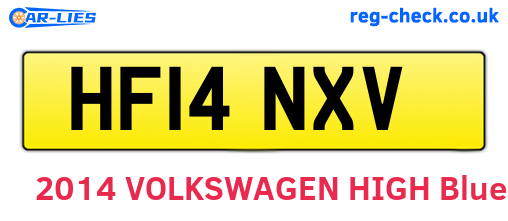 HF14NXV are the vehicle registration plates.