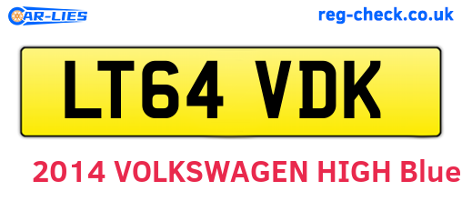 LT64VDK are the vehicle registration plates.
