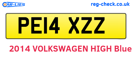 PE14XZZ are the vehicle registration plates.