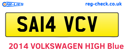 SA14VCV are the vehicle registration plates.