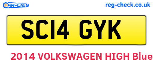 SC14GYK are the vehicle registration plates.