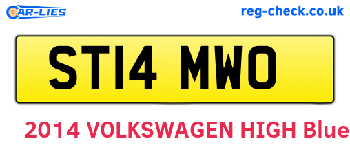 ST14MWO are the vehicle registration plates.