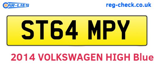 ST64MPY are the vehicle registration plates.