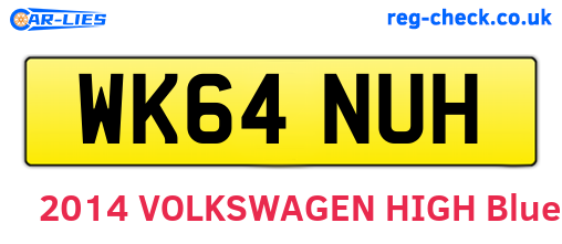 WK64NUH are the vehicle registration plates.