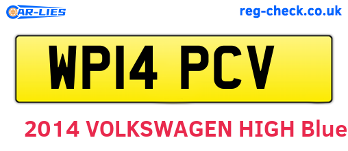 WP14PCV are the vehicle registration plates.