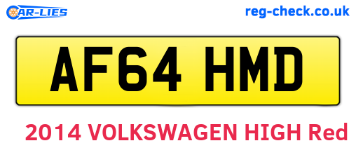 AF64HMD are the vehicle registration plates.