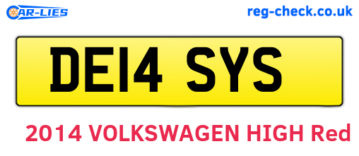 DE14SYS are the vehicle registration plates.