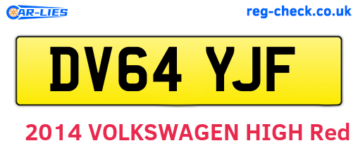 DV64YJF are the vehicle registration plates.