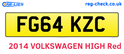 FG64KZC are the vehicle registration plates.