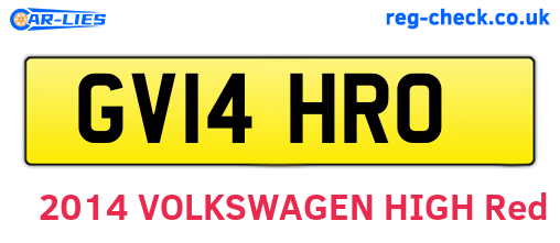 GV14HRO are the vehicle registration plates.