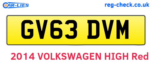 GV63DVM are the vehicle registration plates.