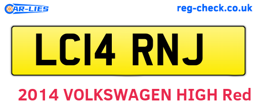 LC14RNJ are the vehicle registration plates.