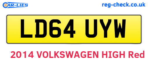LD64UYW are the vehicle registration plates.