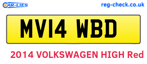 MV14WBD are the vehicle registration plates.