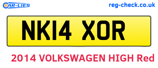 NK14XOR are the vehicle registration plates.
