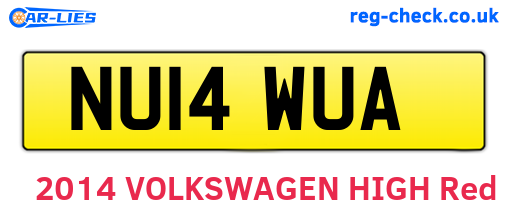 NU14WUA are the vehicle registration plates.