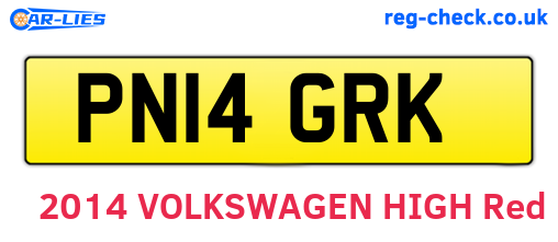 PN14GRK are the vehicle registration plates.