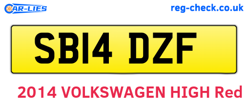 SB14DZF are the vehicle registration plates.