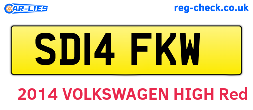 SD14FKW are the vehicle registration plates.