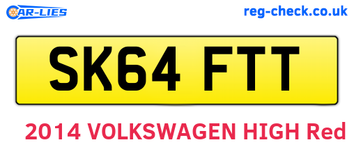 SK64FTT are the vehicle registration plates.