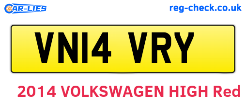 VN14VRY are the vehicle registration plates.